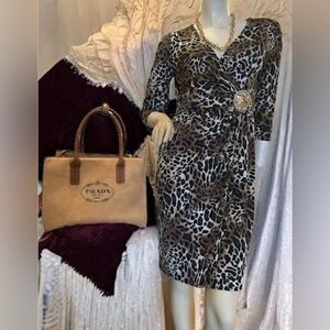 Animal Print Long Sleeve Dress